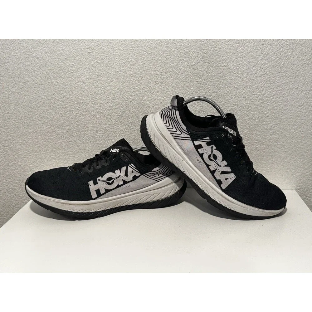 Hoka One Mens Carbon X Running Shoe Size 15 Black/White Sneaker 1102886